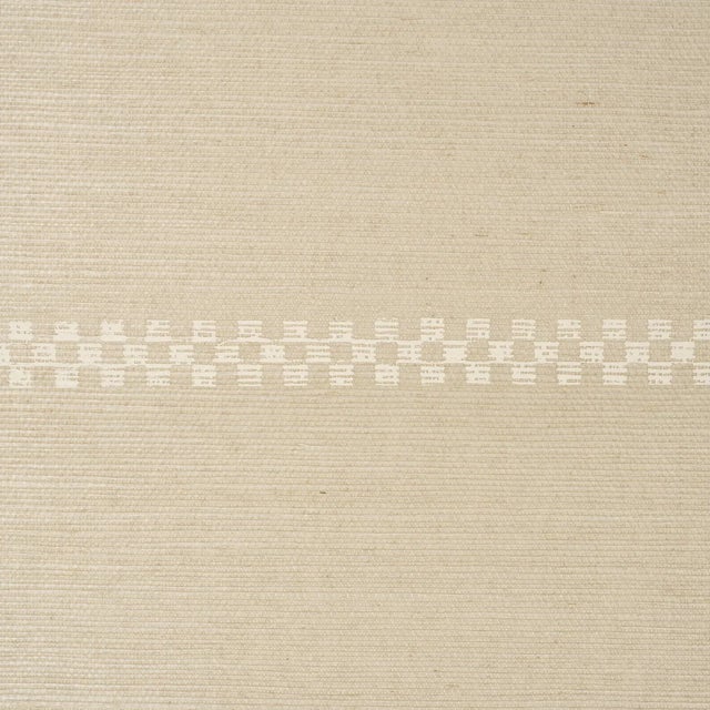 Contemporary SAMPLE - Schumacher Checkered Stripe Sisal Wallpaper In Birch For Sale - Image 3 of 5