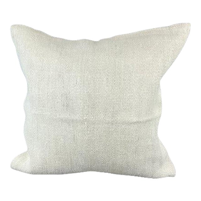 20 x 20 Hemp Pillow Turkish Cushion Natural Grayish White Pillow Cushion Cover For Sale