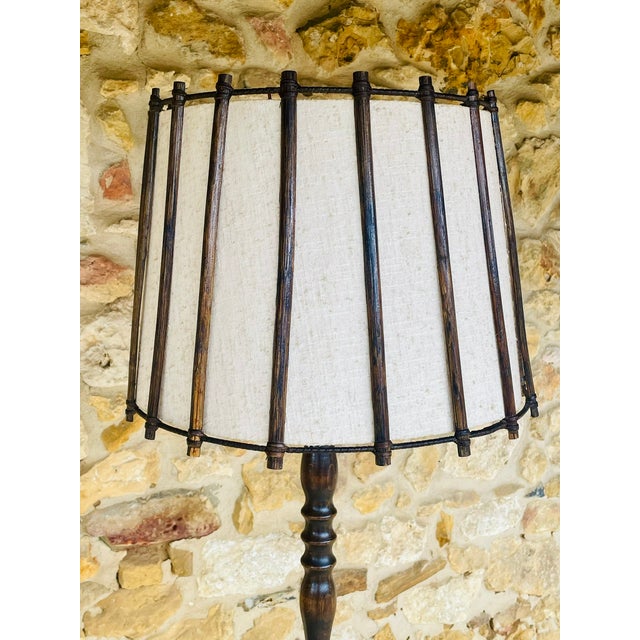 Vintage Turned Wood Floor Lamp, 1950s For Sale - Image 15 of 18