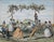 Mid 19th Century Antique Italian Lithograph Hand-Colored Set of 4 Traditional Dances & Games Silk Mats Gilt Frames For Sale - Image 5 of 16