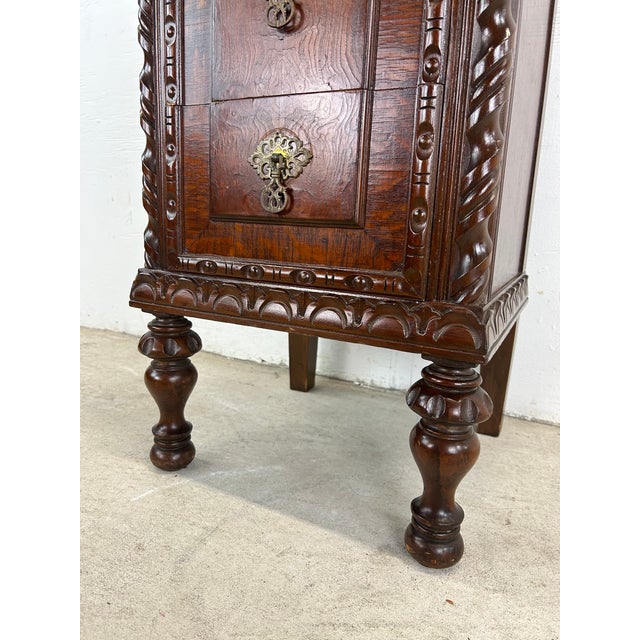 Antique Jacobean Gothic Carved Walnut Chest of Drawers For Sale In Philadelphia - Image 6 of 12