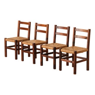 Vintage Pine Chairs, 1960s, Set of 4 For Sale