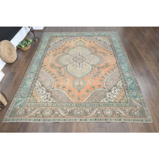 Vintage Persian Hand-Knotted vintage rug is a semi-antique vintage area rug. The '70s Eastern region of Persian's unique...