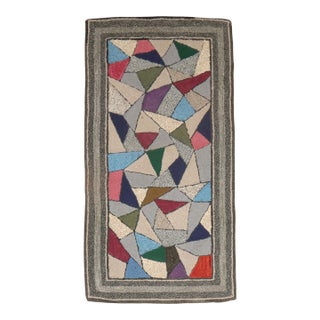 American Stained Glass Hooked Throw Rug For Sale