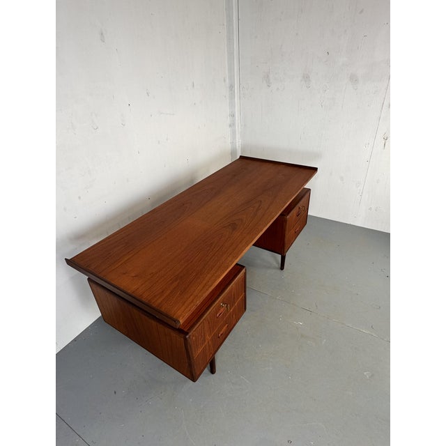 Mid-Century Danish Teak Desk attributed to Louis van Teeffelen for Wébé, 1950s For Sale - Image 6 of 18