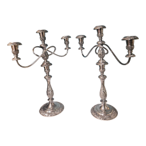 Antique Rogers Bros. Silver Plate Candelabras- a Pair