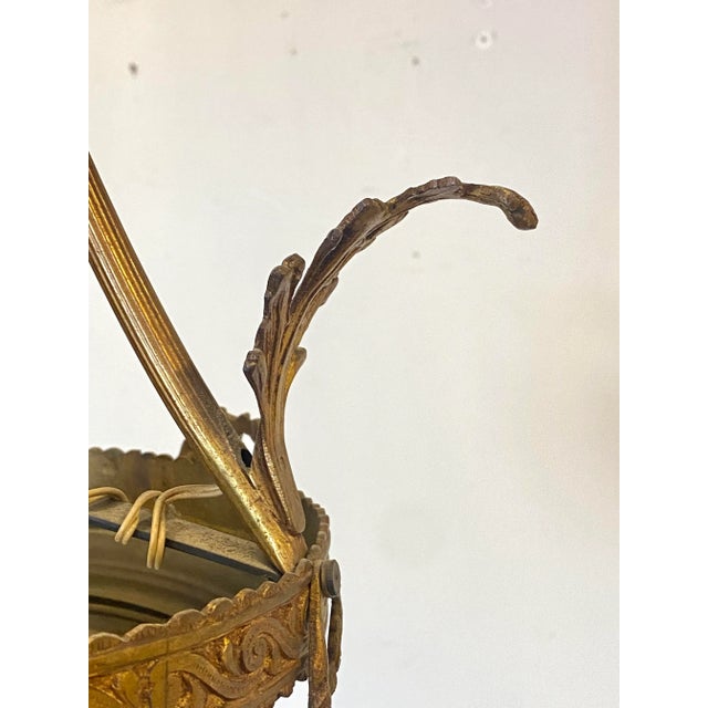 Bronze & Crystal Pendant Light, 1960s For Sale - Image 10 of 11