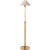Modern J. Randall Powers for Visual Comfort Signature Hargett Floor Lamp in Hand-Rubbed Antique Brass with Natural Paper Shade For Sale - Image 3 of 3