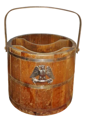 1950s Basketville Vermont Magazine Newspaper Holder W/ Eagle Shaker Bucket
