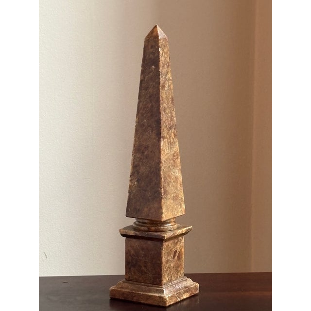Alabaster Italian Neoclassical Alabaster Obelisk For Sale - Image 8 of 18