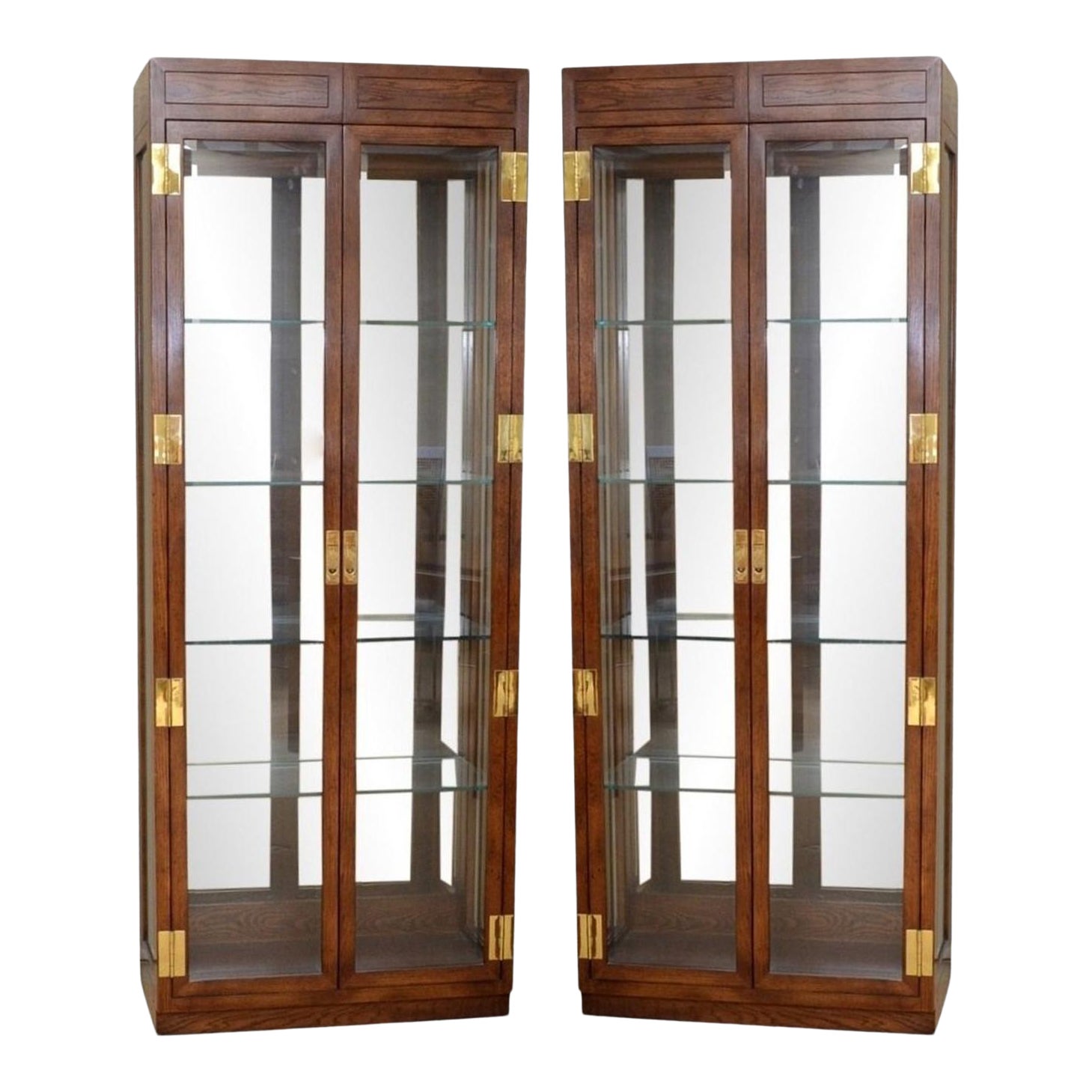 Campaign Style Curio Display by Henredon A Pair Chairish