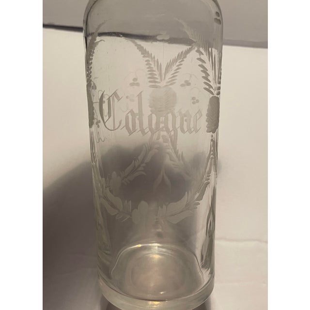 Antique Engraved Cologne Scent Bottle For Sale - Image 4 of 8