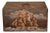 !9th Century Pine Box With Hand-Painted Decoration For Sale