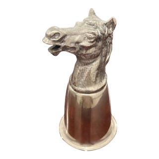 Vintage Gucci Silver-Tone Horse Head Equestrian Stirrup Cup For Sale