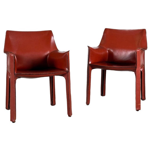 Cab 413 Armchairs by Mario Bellini for Cassina, 1970s, Set of 2 For Sale - Image 17 of 17