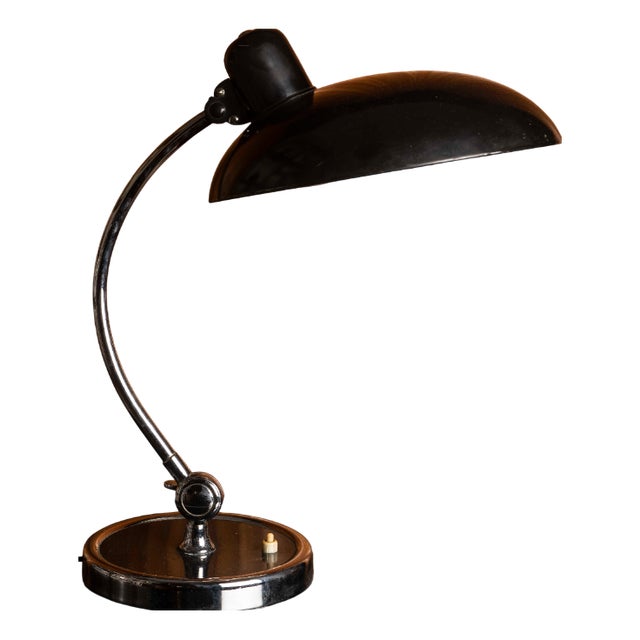 Bauhaus-Style Desk Lamp in Black and Chrome, 1970s For Sale