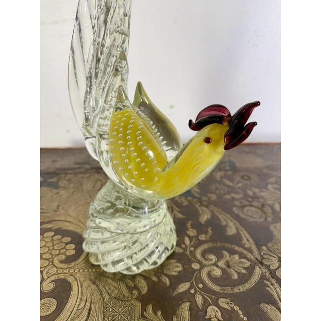 Pair of Vintage Murano Glass Rooster Sculptures, Italy, 1930s For Sale - Image 9 of 13