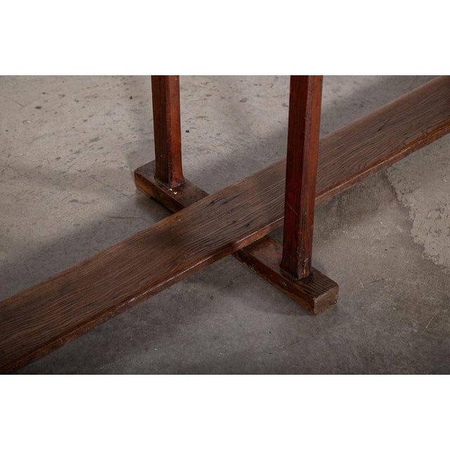 19th Century French Convent Pine Hall Console Table For Sale - Image 15 of 16