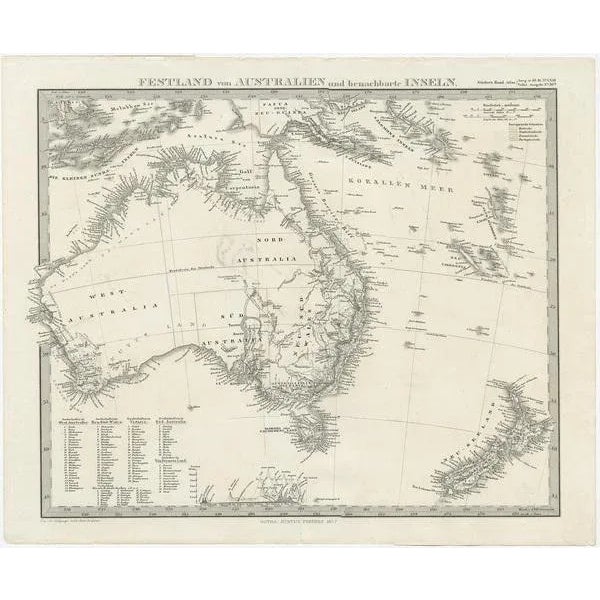 Mid 19th Century Antique German Map of Australia and New Zealand, 1857 For Sale - Image 5 of 6