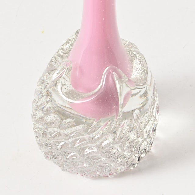Pink Opaline Glass Flute Vase from Empoli, 1960s For Sale - Image 9 of 10