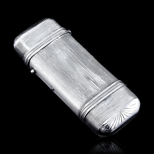 Antique Dutch Reeded Silver Cigar Cheroot Case, 19th Century For Sale - Image 9 of 18