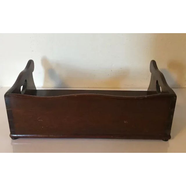 Early 20th Century Antique Edwardian Mahogany Book Shelf Caddy or Tray For Sale - Image 5 of 13