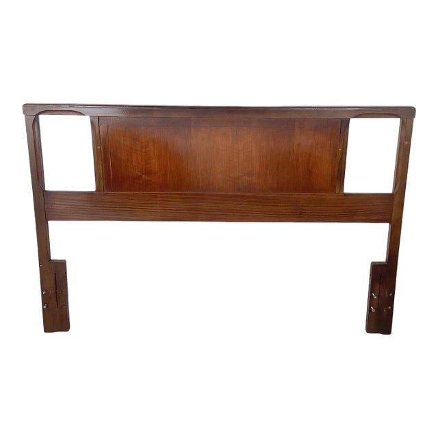 Mid-Century Modern Walnut Headboard, Full/Queen, Sculptural Cutouts For Sale
