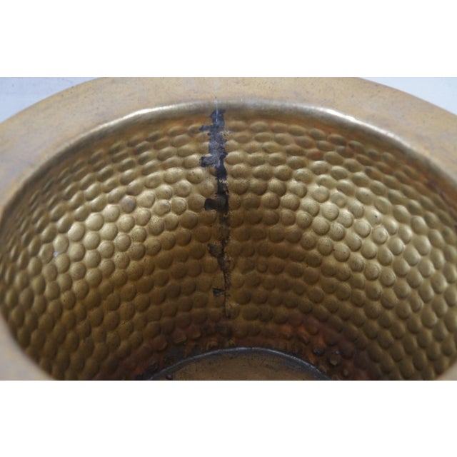 Vintage Chinese Hammered Brass Nesting Foo Dog Planters Jardinieres Cachepots- Set of 3 For Sale - Image 9 of 12