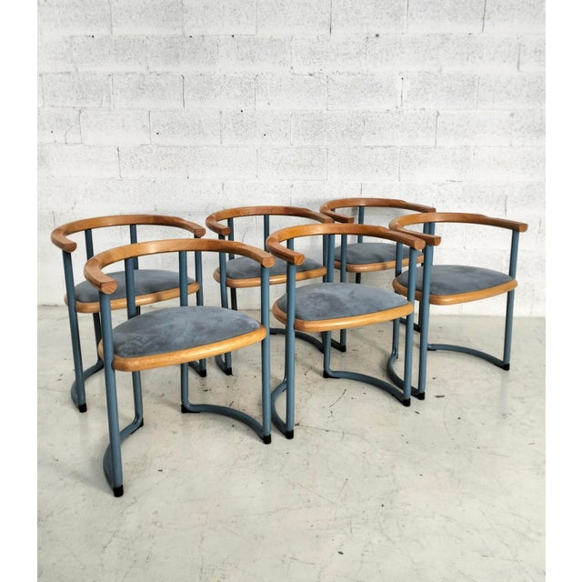 Mid-Century Modern Achillea Chairs attributed to Tito Agnoli for Ycami, 1970s, Set of 6 For Sale - Image 3 of 11