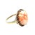 Mid 20th Century 14k Yellow Gold Carved Light Orange Coral Ring, Size 8 For Sale - Image 4 of 6