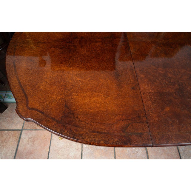 Antique 19th Century Napoleon III Extendable Table with Chairs in Thuja Burl and Mahogany, France, Set of 7 For Sale - Image 4 of 8