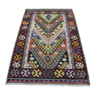 1970s Rustic Burgundy Ethnic Kilim For Sale