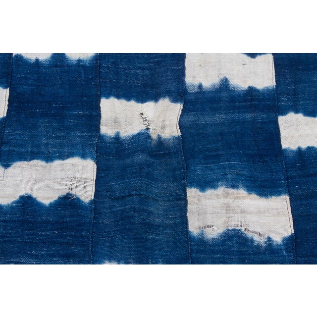 1970s Caravan Trail Indigo Mud Cloth Throw For Sale - Image 5 of 9