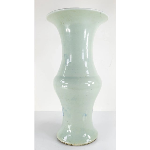 Antique Chinese Pale Celadon and Blue Yen Yen Vase For Sale - Image 4 of 13