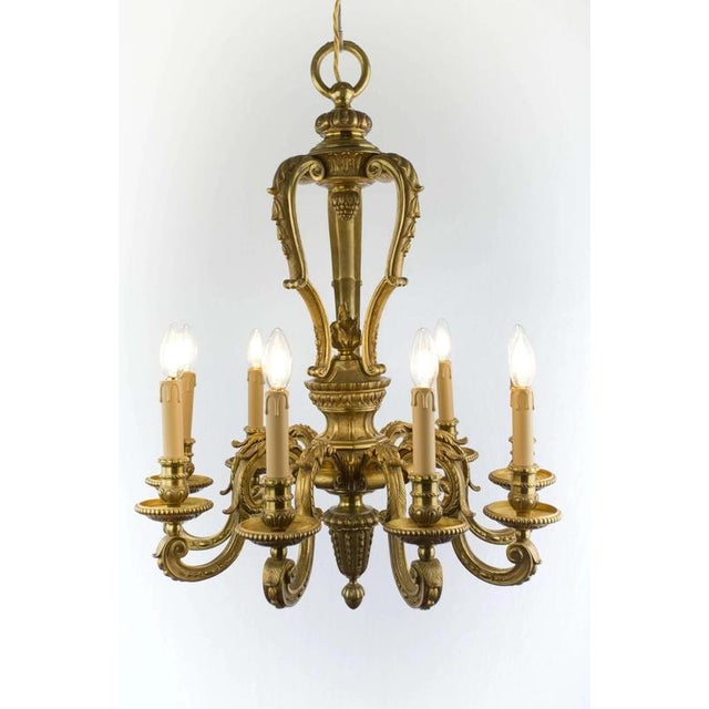 2000 - 2009 Antique Gilded Bronze Chandelier For Sale - Image 5 of 6
