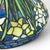 Green Vintage Tiffany Style Leaded Stained Glass Daffodil Table Lamp With Bronzed Fluted Base For Sale - Image 8 of 14