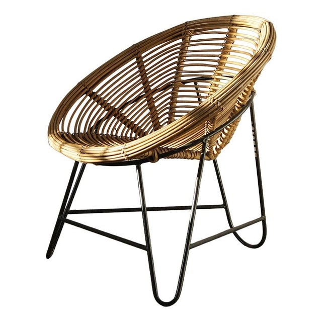 Vintage Wicker Side Chair For Sale - Image 11 of 11