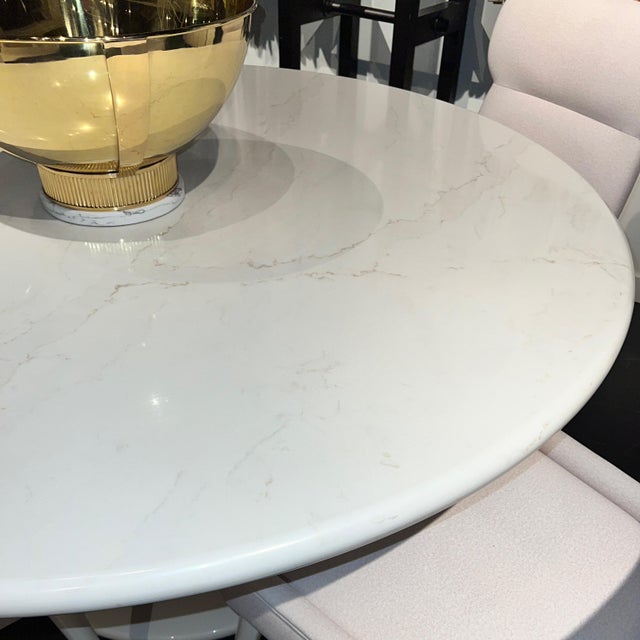 Hollywood Regency Round White Dining Table For Sale In Greensboro - Image 6 of 6