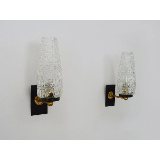 Vintage Wall Lights in Brass with Glass Globe from Maison Arlus, 1950s, Set of 2 For Sale - Image 10 of 10