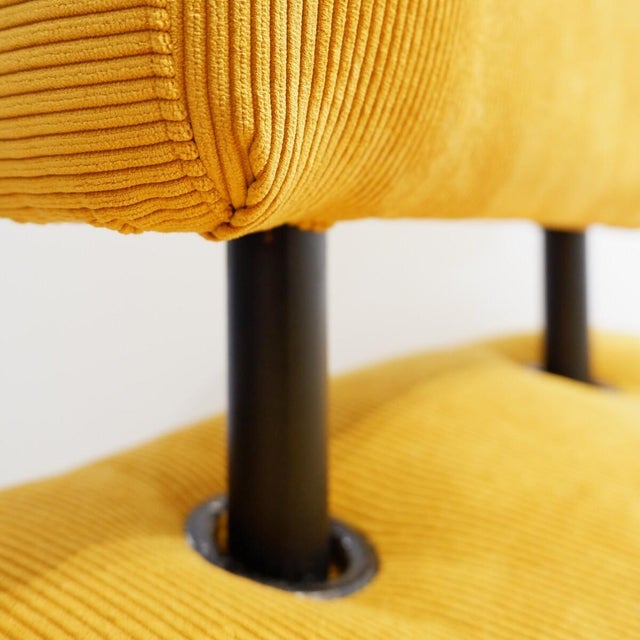 Vintage Lounge Chairs in Corduroy Upholstery, 1970s, Set of 2, in Very Good conditions. Designed 1970 to 1979