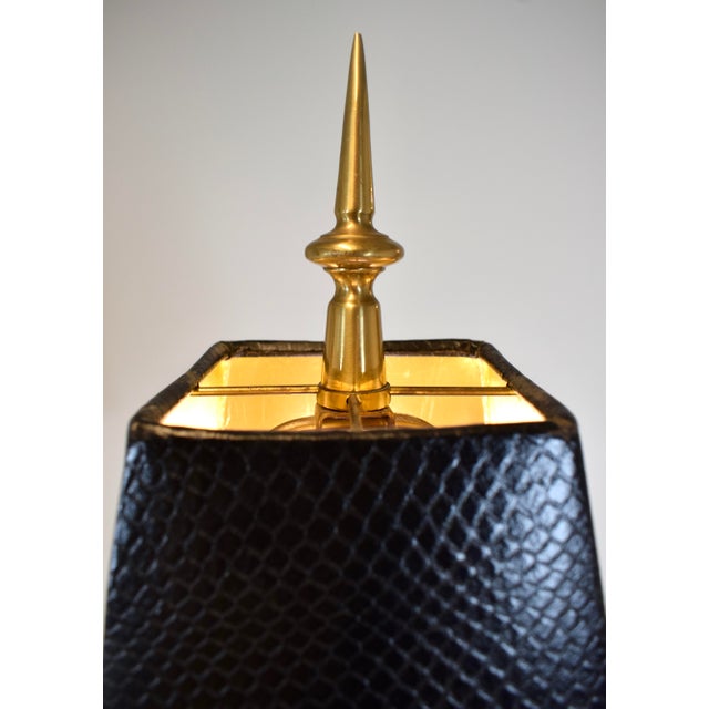 Hollywood Regency Mutual Sunset Lamp Corporation Brass Hollywood Regency Lamps, Pair For Sale - Image 3 of 10