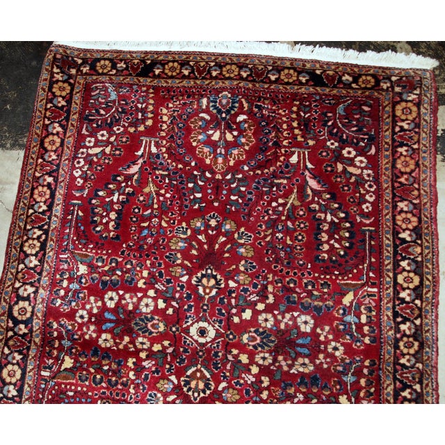 1920s, Handmade Antique Persian Sarouk Rug 3.2' X 5.3' For Sale In New York - Image 6 of 7