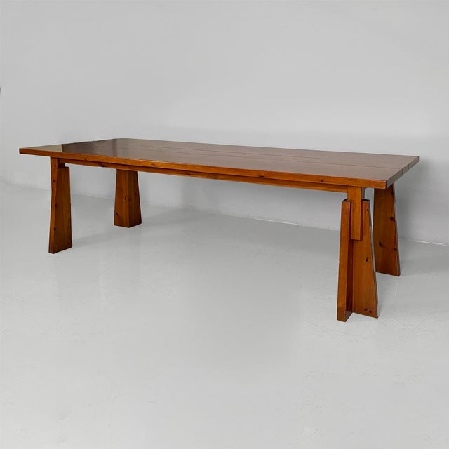 Brown Mid-Century Modern Italian Extendable Wooden Dining Table, 1970s For Sale - Image 8 of 18