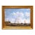 19th Century French Coastal Marine Oil Painting of Fishing Boats in Gilt Frame For Sale