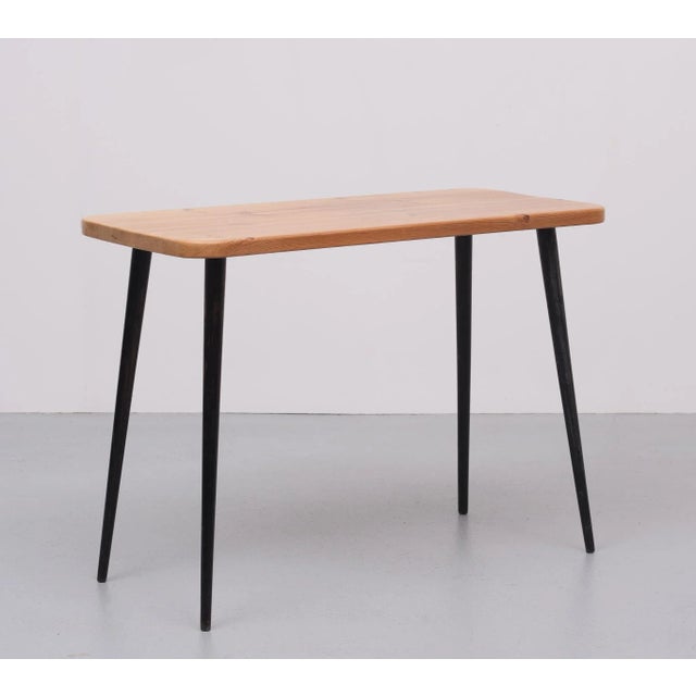 Brown Vintage Pine Side Table, 1960s For Sale - Image 8 of 8