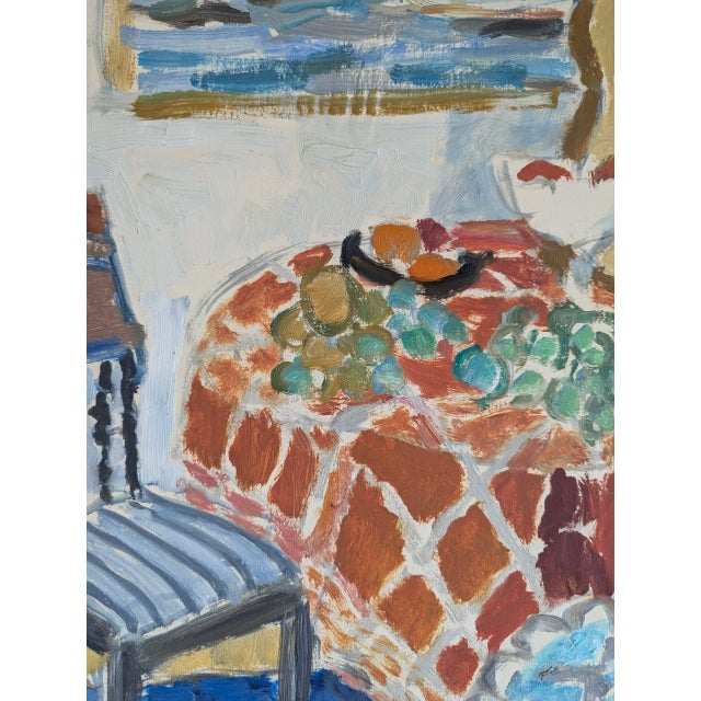 Mid-Century Modern 'Interior With Painting' Vintage Swedish Original Still Life Interior Oil Painting, Framed For Sale - Image 9 of 12
