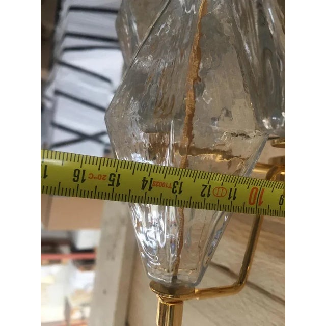 Murano Glass Poliedri Sconces with Gold 24 Karat Metal Frame from Simoeng, Set of 2 For Sale - Image 9 of 12