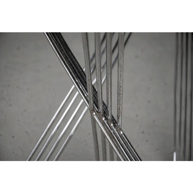 Vintage Minimalist Metal X-Line Chairs by Niels Jørgen Haugesen for Hybodan, 1970s, Set of 4 For Sale - Image 14 of 18
