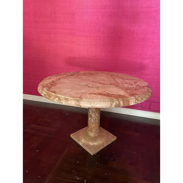 Vintage Pink Marble Table, 1970s For Sale - Image 9 of 10