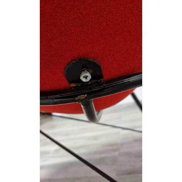 1960s Mid-Century Red Fabric Armchair, 1960s For Sale - Image 5 of 7